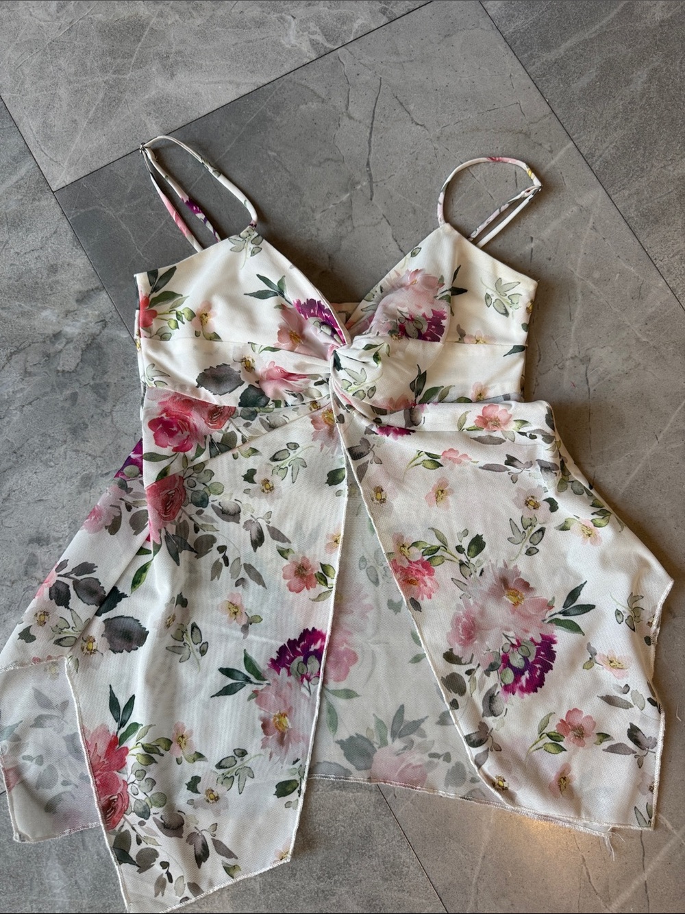 Princess Polly White Floral Twist-Front Chemise
